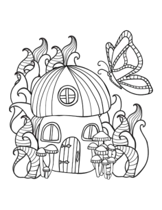 Butterfly Fairy House Tracing Worksheets Pdf, Free Vectors File